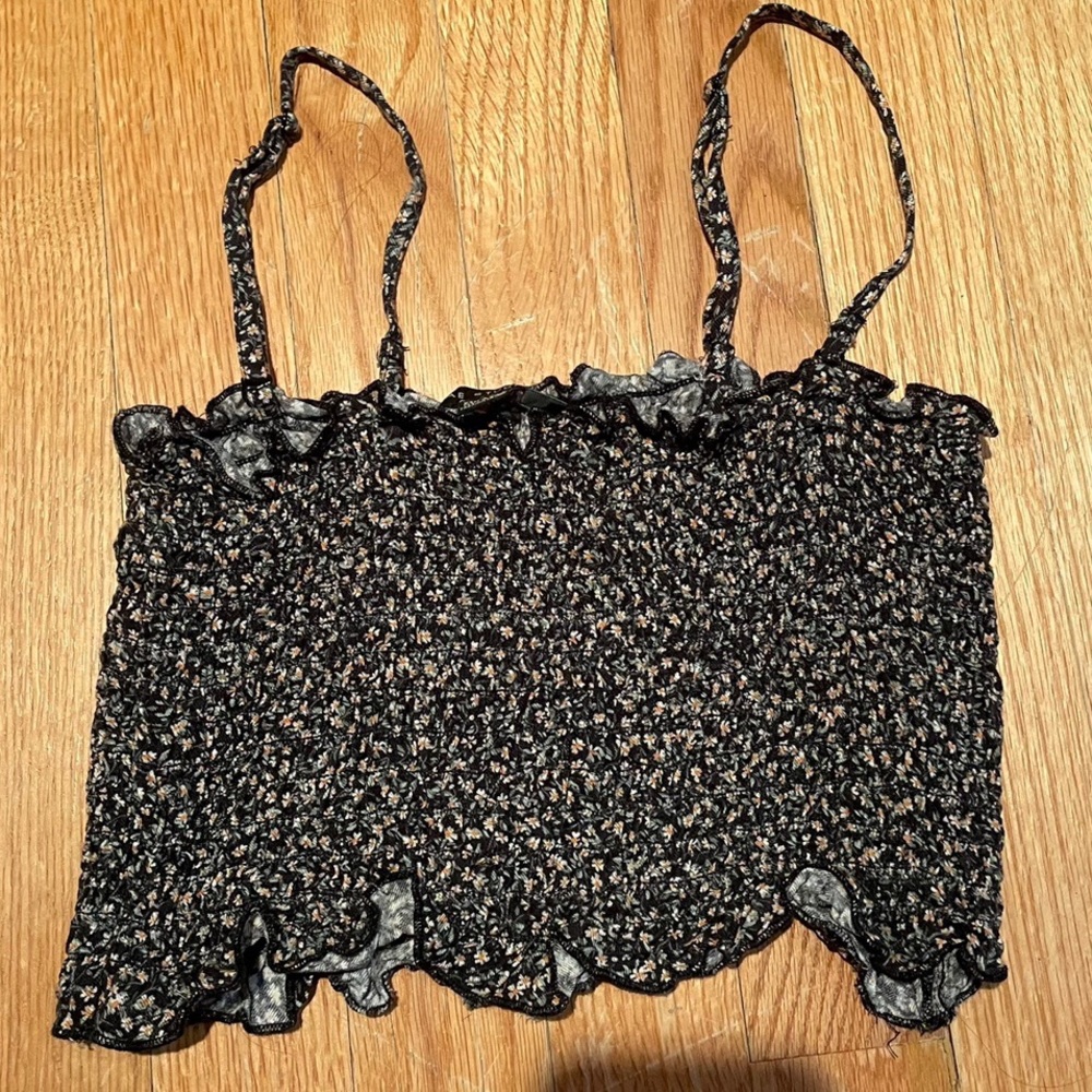 NWOT AEO cropped floral tank/cami top